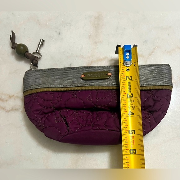 FOSSIL KEY-PER NYLON QUILTED MESSENGER BAG PURPLE WITH MATCHING POUCH - Picture 15 of 15